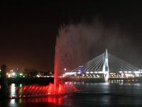 Ahvaz Karun River , Floating Dancing fountain &amp; High Fountain